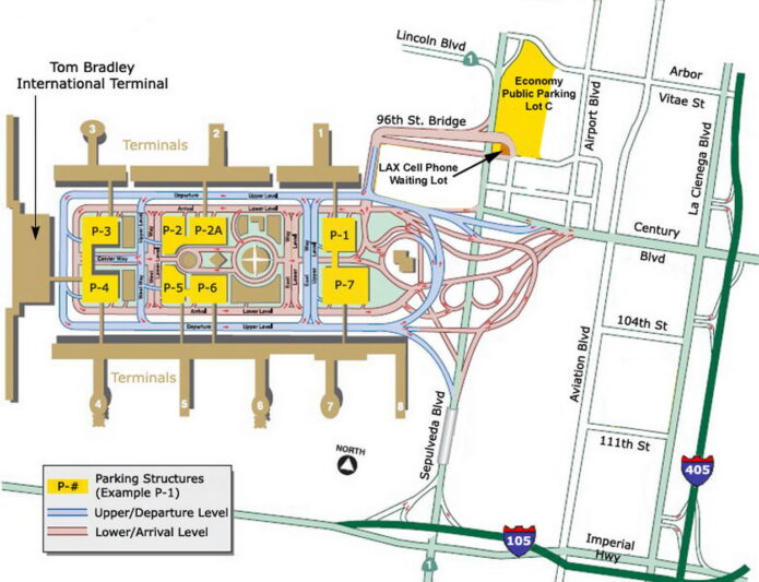 Lax Airport Parking Map 695x533 